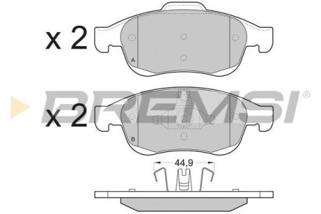 Тормозные колодки пер. Megane 09-/Duster 10-/Dokker 13- BREMSI BP3392