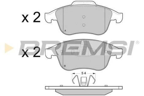 Гальмівні колодки пер. Renault Laguna 07-/Megane 12- (ATE) (155,3x63x18) BREMSI BP3430