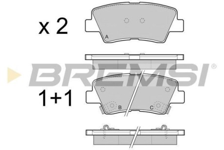 Гальмівні колодки зад. Hyundai i30/i40 11-/Kia Ceed 12- (akebono) BREMSI BP3471