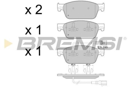 Тормозные колодки пер. T5 09- (R17) BREMSI BP3478