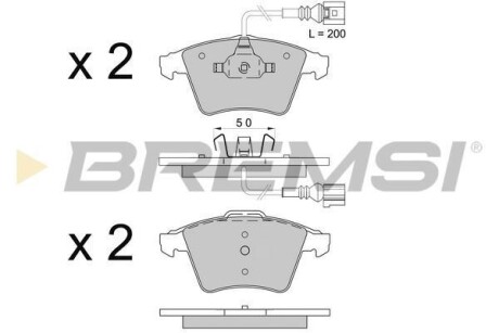 Гальмівні колодки пер. T5 03- (R16) BREMSI BP3508