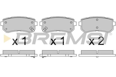 Тормозные колодки зад. Sonata VI/VII/ix 35/Optima/Sportage 09- (Mando) BREMSI BP3614 (фото 1)