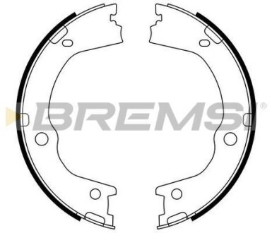 Колодки ручного гальма Sorento II 09- / Santa FE II 09-12 (MANDO) BREMSI GF0898