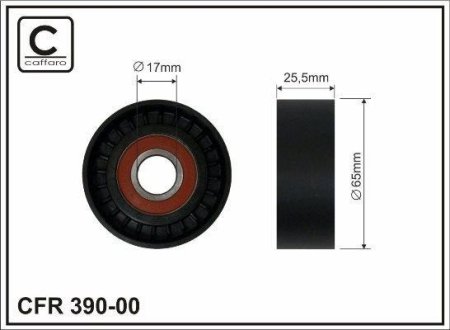 Ролик натягувача CITROEN C3/C4/PEUGEOT 207/308/BMW CAFFARO 39000