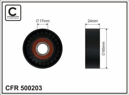 65x17x24 Ролик паску приводного CAFFARO 500203