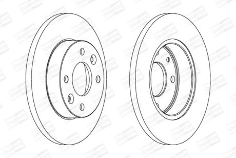 Диск тормозной передний (кратно 2) Renault Sandero (08-), Clio II (98-16), Logan I (04-) CHAMPION 561235CH