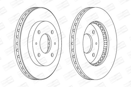 Диск гальмівний передній (кратно 2) Volvo S40, V40/Mitsubishi Carisma, Galant, Lancer (98-) CHAMPION 561926CH