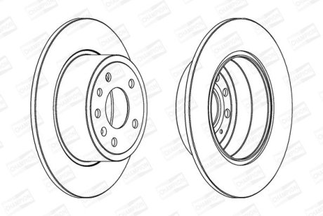 Диск гальмівний задній 2) Opel/Vauxhall Vectra CHAMPION 561962CH