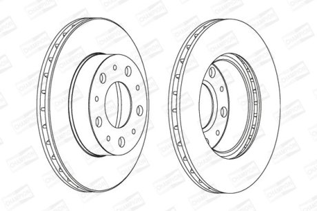 Диск гальмівний передній (кратно 2) Fiat Ducato (02-)/Peugeot Boxer (02-)/Citroen Jumper (02-) CHAMPION 561969CH