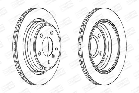 Диск тормозной задний (кратно 2) Bmw Series 5, (E39) (96-) CHAMPION 562036CH