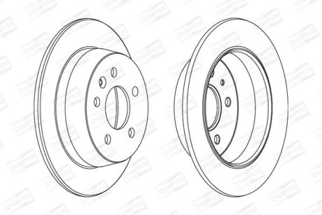 Диск гальмівний задній 2) MB V Class V200,230,230TD,280/Vito (BM638) 108D-110D-113 (96-) CHAMPION 562065CH