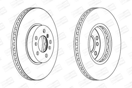 Диск гальмівний передній (кртано 2) BMW X3 (E83), X5 (E53) CHAMPION 562134CH1