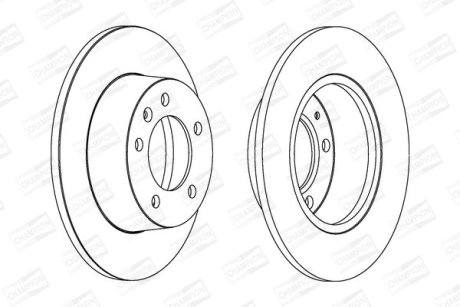 Диск гальмівний задній 2) Opel Movano/Renault Master (II) CHAMPION 562164CH
