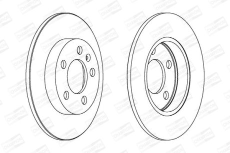 Диск гальмівний задній 2) Audi A3 Quattro (00-), Skoda Octavia (98-) CHAMPION 562177CH