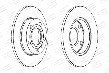 Диск гальмівний задній 2) Audi A4 (00-08)/Seat Exeo (08-13) CHAMPION 562192CH