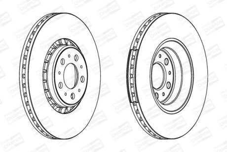 Диск тормозной передний (кртано 2) Volvo XC90 I CHAMPION 562217CH1