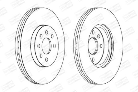 Диск тормозной передний (кратно 2) Opel Astra H (A04) (04-14), Astra H Classic Hatchback (A04) (09-) CHAMPION 562278CH