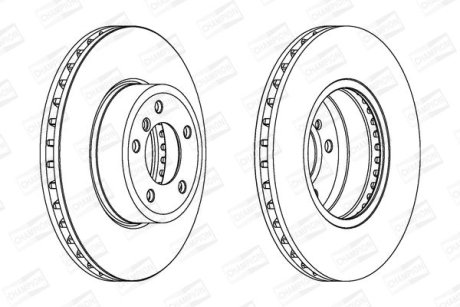 Диск гальмівний передній Bmw 5 (E60) (01-10), 5 Touring (E61) (04-10) (562397CH-1) CHAMPION 562397CH1