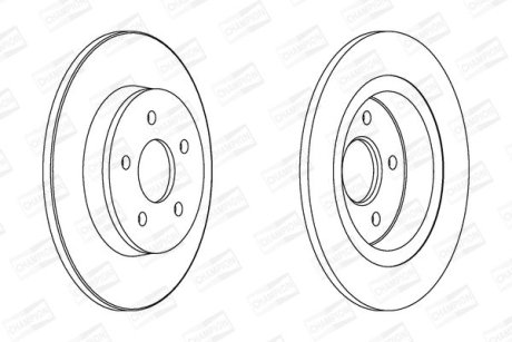 Диск гальмівний задній 2) Ford Focus C-Max (Dm2) (03-07), Focus II (Da_, Hcp, Dp) (04-13) CHAMPION 562411CH