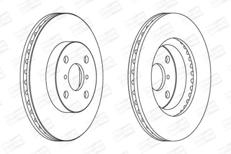 Диск тормозной передний (кратно 2) Toyota Yaris (10-) CHAMPION 562421CH