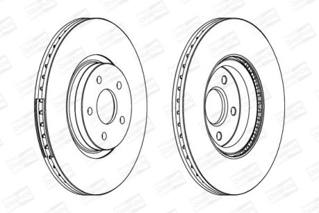 Диск гальмівний передній (кратно 2) Ford C-Max (07-)/Volvo S40 II, V40 (562434CH-1) CHAMPION 562434CH1 (фото 1)