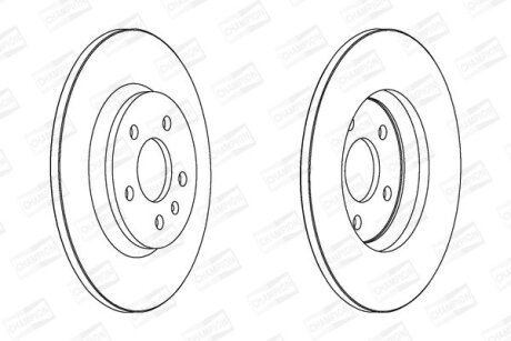 Диск тормозной задний (кратно 2) Audi A4 (B8), A6 (C7), Q5 (08-17) CH CHAMPION 562505CH