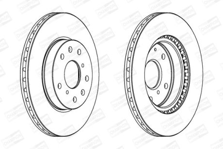 Диск тормозной передний (кратно 2) Fiat Sedici (06-14)/Suzuki SX4 (06-), Vitara (LY) (15-) CHAMPION 562534CH