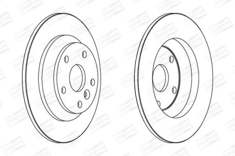 Диск тормозной задний (кратно 2) Ford Focus II, Kuga I, Mondeo IV CHA CHAMPION 562536CH