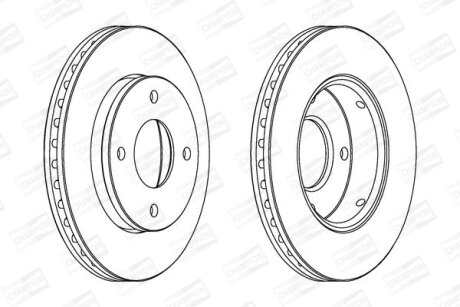 Диск тормозной передний (кртано 2) Mitsubishi Colt VI/ Smart Forfour (04-06) (56 CHAMPION 562575CH