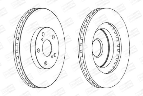 Диск тормозной передний (кртано 2) Toyota Auris (E15,E18), Camry (V4,V5), Rav 4 CHAMPION 562621CH