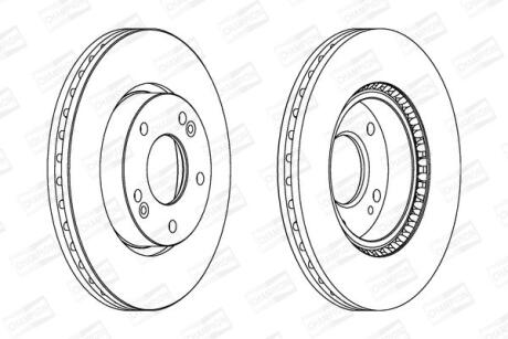 Диск тормозной передний (кртано 2) Hyundai Sonata (VI,VII), Tucson (04-10)/ Kia CHAMPION 562625CH