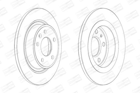 Диск гальмівний задній 2) Chevrolet Cruze (J300) (09-) / Opel Astra J (P10) (09-15) CHAMPION 562640CH