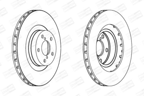 Диск тормозной передний (кртано 2) Subaru Forester (04-12, 08-13, 13-), Legacy (CHAMPION 562677CH