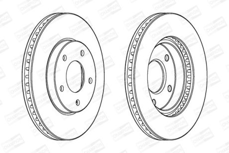 Диск гальмівний передній (кратно 2) Mitsubishi Lancer, Space Runner CHAMPION 562820CH