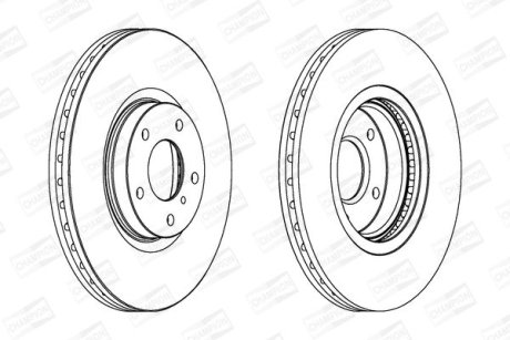 Диск гальмівний передній (кратно 2) Nissan Murano (563032CH-1) CHAMPION 563032CH1