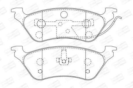 Колодки гальмівні дискові задні Chrysler Voyager/ Grand Voyager (III,IV)/ Jeep Cherokee (01-08) CHAMPION 572505CH