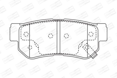 Колодки тормозные дисковые задние Hyundai Elantra IV, Santa Fe I, Tucson (04-10) CHAMPION 572557CH