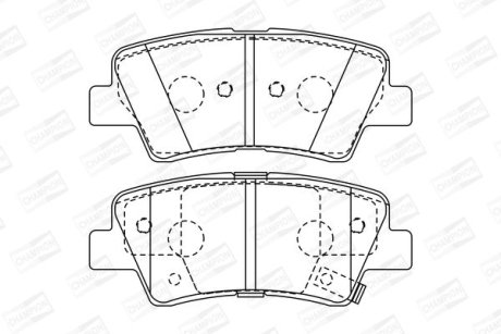 Колодки гальмові дискові задні HYUNDAI ACCENT IV (RB) 10-, ACCENT IV Saloon (RB) 10- CHAMPION 572629CH