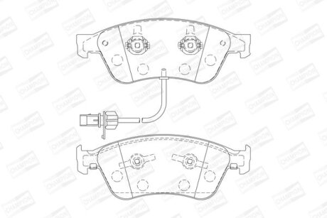 Колодки тормозные дисковые передние (с датчиками) Audi A6 (C6), A8 (D2,D3) (5732 CHAMPION 573207CH