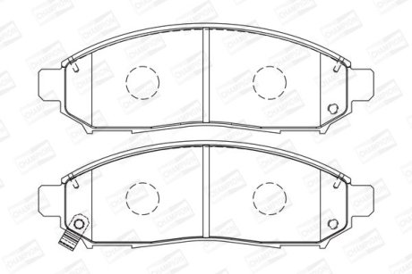 Колодки тормозные дисковые передние NISSAN LEAF (ZE0) 10-, NP300 NAVARA (D40) 04- CHAMPION 573431CH