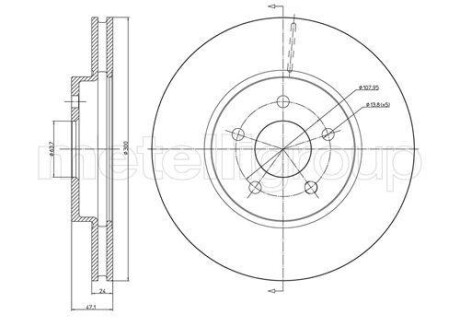 Гальмівний диск перед. Mondeo/X-Type (00-11) CIFAM 800-684C