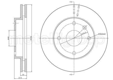 Гальмівний диск перед. Lacetti 05- (256x24) CIFAM 800-719