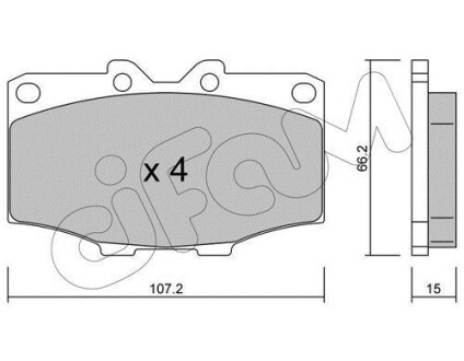 Тормозные колодки зад. Toyota Land Cruiser 84- CIFAM 822-109-0