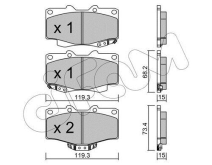 Тормозные колодки пер. Cruiser/Hilux/4 Runner/Taro 89- CIFAM 822-129-0