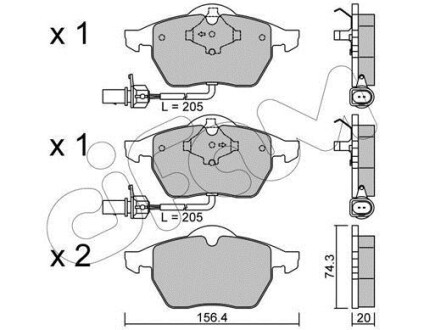 Гальмівні колодки пер. Passat B5/Audi A4/A6 00-05 CIFAM 822-181-3