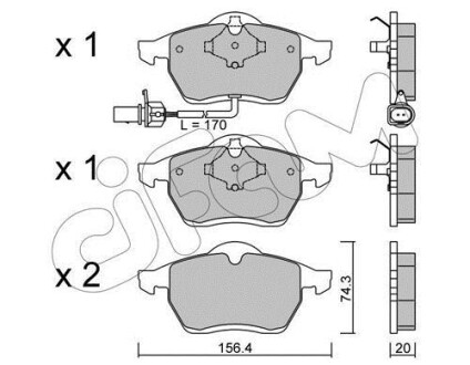 Тормозные колодки пер. T4 90-03 CIFAM 822-279-1