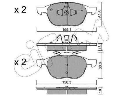 Тормозные колодки пер. Connect 02- CIFAM 822-534-1