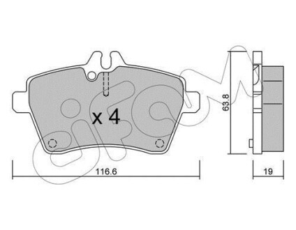 Тормозные колодки пер. MB W169/W245 04-12 CIFAM 822-646-0