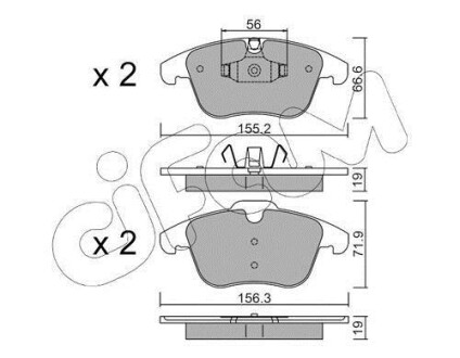 Гальмівні колодки пер. V60/S60/XC70/V70/S80/Discovery/Evoque/Freelander/Galaxy/Mondeo/S-Max 06- CIFAM 822-675-4