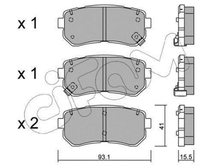 Гальмівні колодки зад. Accent/Ceed/Cerato/Creta/i20 (05-21) CIFAM 822-725-0